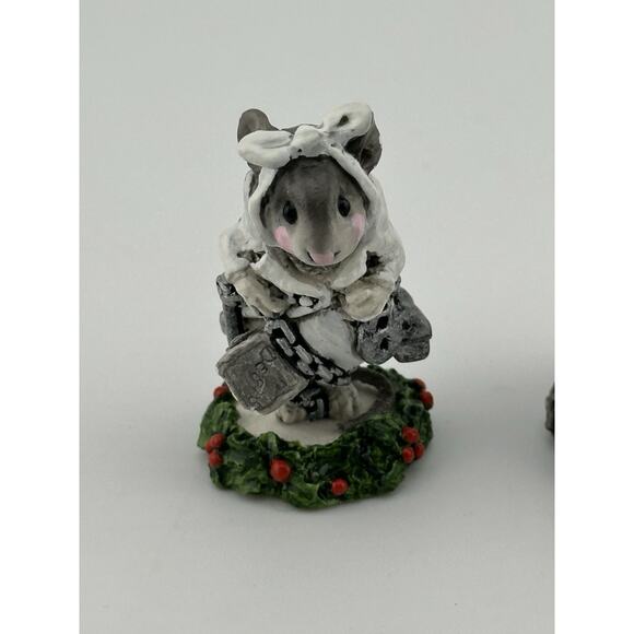 Wee Forest Folk Ghost of Xmas Future and Marley's Ghost Mice Figurines 1987 AP - Picture 3 of 10